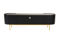 Anita Modern Black Oak & Gold TV Stand