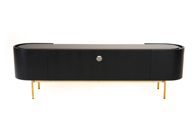 Anita Modern Black Oak & Gold TV Stand