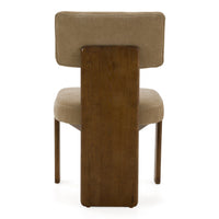 Doritte Modern Tan Upholstered Dining Chairs with Casters (Set of 2)