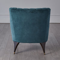 Channel Dragonfly Blue Velvet Accent Chair