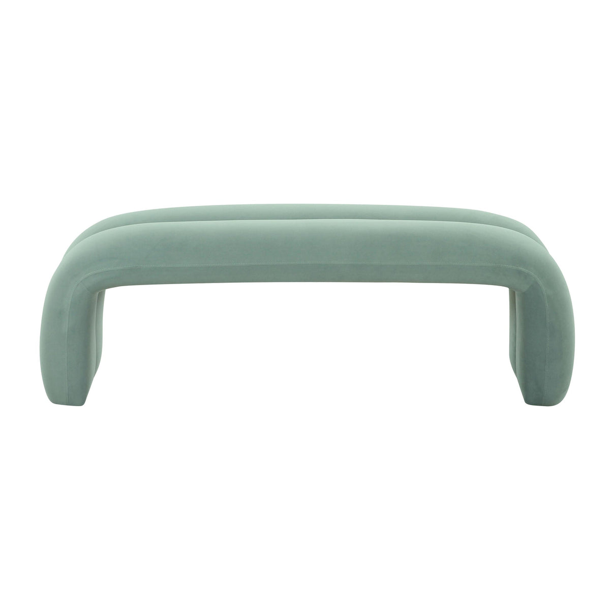 Lucien 56" Green Performance Velvet Channeled Bench