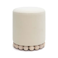Valerie Cream Upcycled Performance Fabric Ottoman