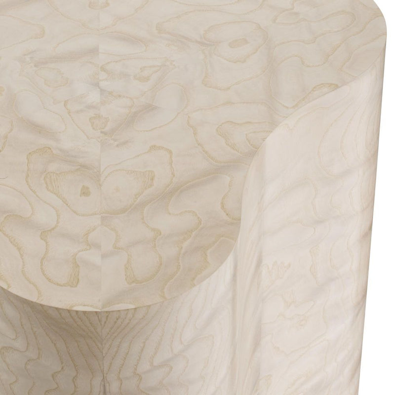 Jojo Light Beige Burl Oak End Table