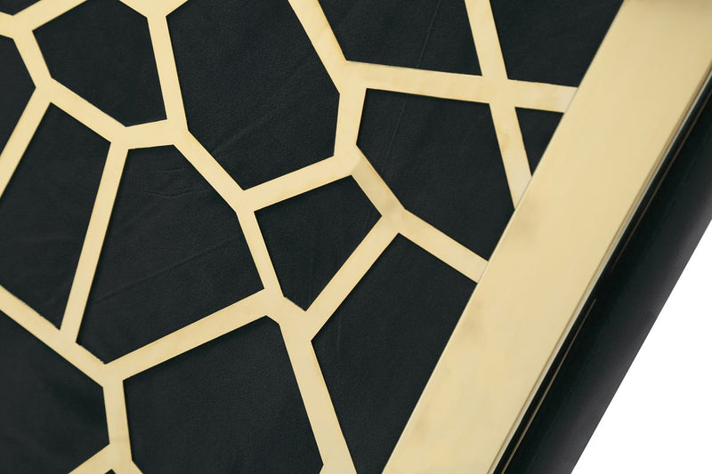 Dhana Modern Black Velvet & Gold Dining Chair