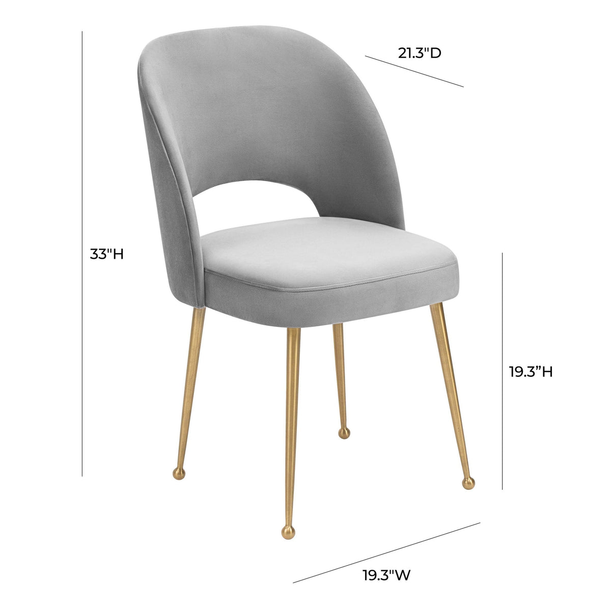 Giada Performance Graded Light Grey Velvet Chair