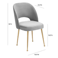 Giada Performance Graded Light Grey Velvet Chair