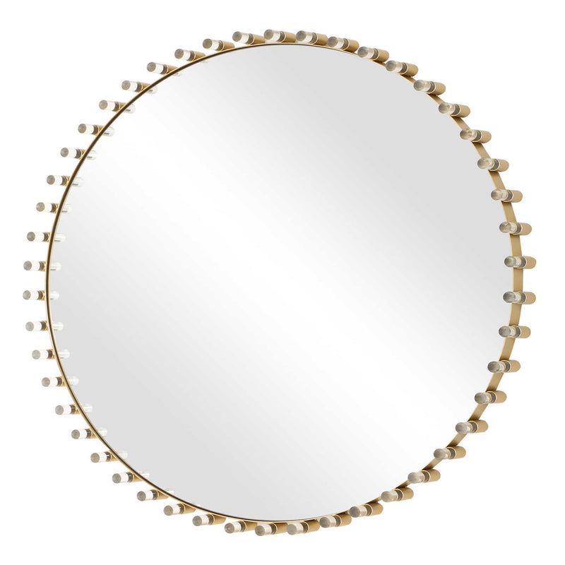 Avelyne 37" Gold Round Mirror