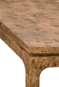 Cecilly 86" Dark Burl Wood Dining Table