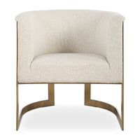 Linah Tan Boucle & Gold Accent Chair