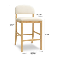 Calla Cream Performance Velvet Counter Stool