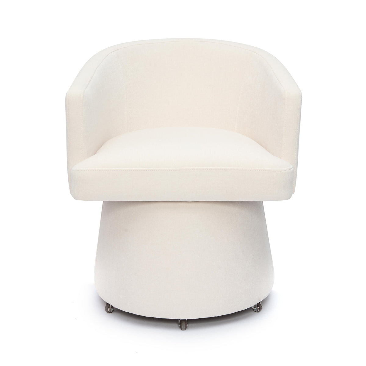 Nest Cream Upcycled Contract-Grade Chenille Rolling Desk Chair
