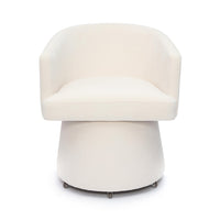Nest Cream Upcycled Contract-Grade Chenille Rolling Desk Chair