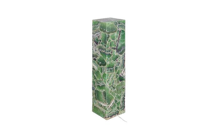 Onyx Green Square Flourite Pedestal Lamp