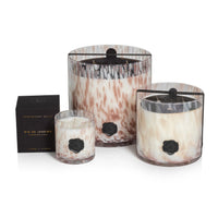 Opal Glass Five-Wick Candle Jar White & Taupe/Rio de Janeiro (Set of 2)