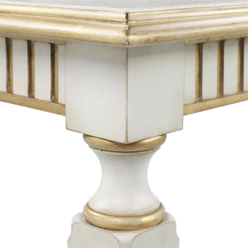 Alleda White Washed Oak & Gold Dining Table