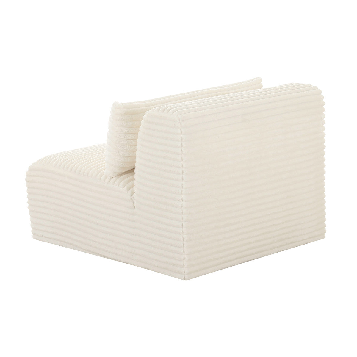 Telav Fluffy Oversized Cream Corduroy Modular Armless Chair