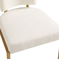 Rebeka Ivory Linen & Gold Dining Chairs - Without Arms (Set of 2)