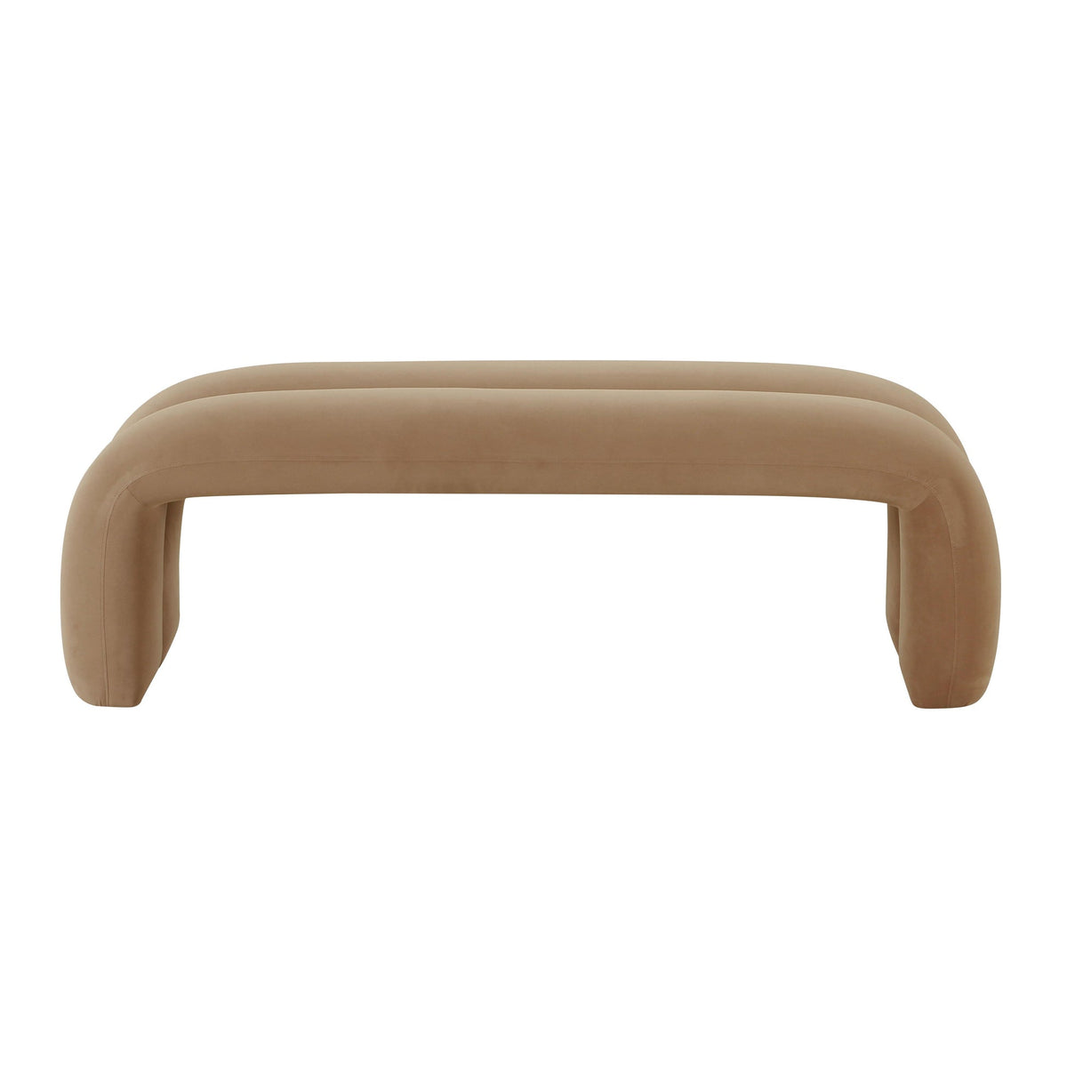 Lucien 56" Taupe Performance Velvet Channeled Bench