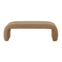 Lucien 56" Taupe Performance Velvet Channeled Bench