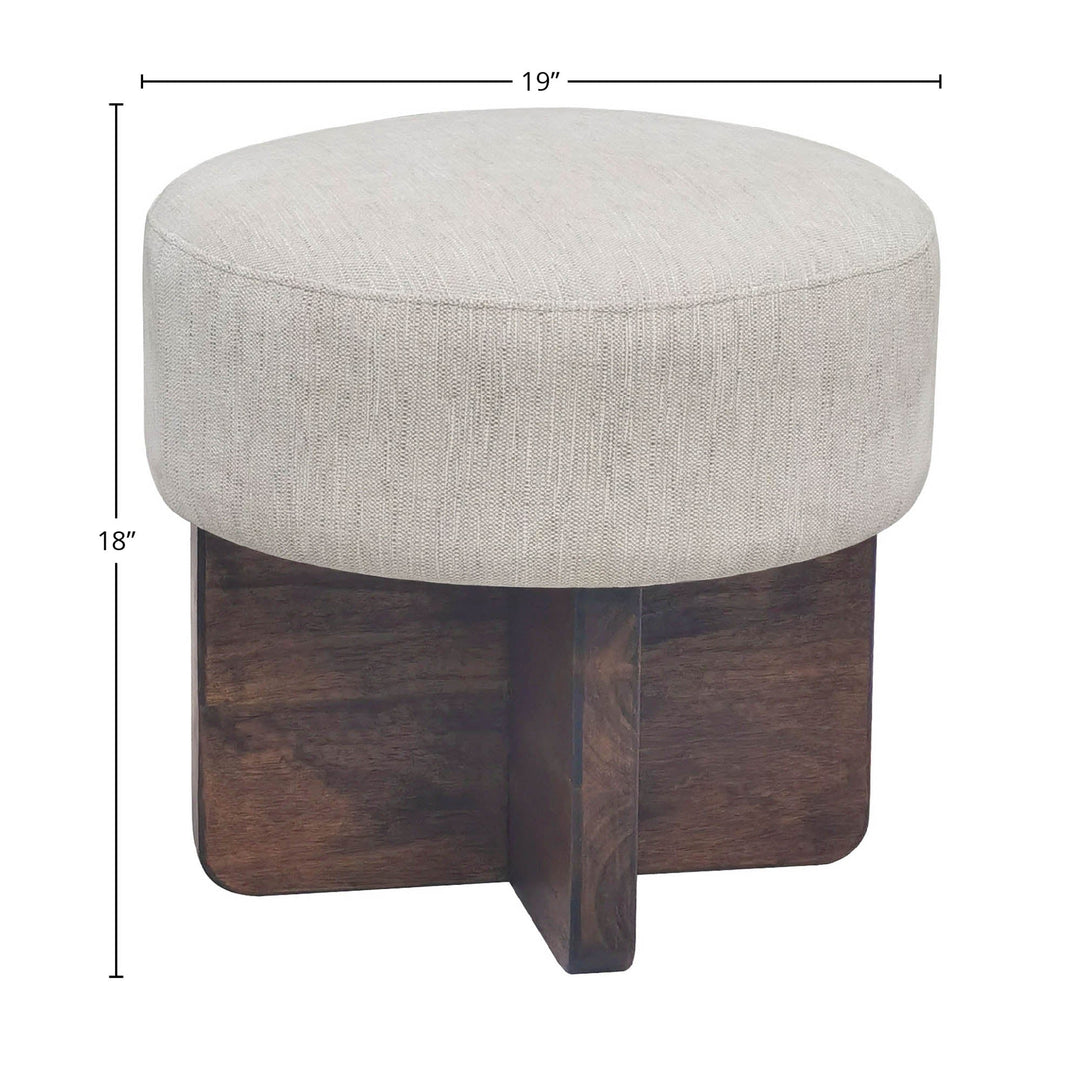 Almyra Oatmeal Sand & Walnut Ottoman