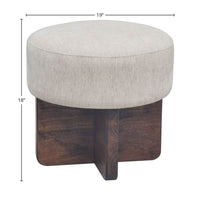 Almyra Oatmeal Sand & Walnut Ottoman