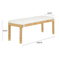 Arimo 50” Natural Woven Rattan Bench