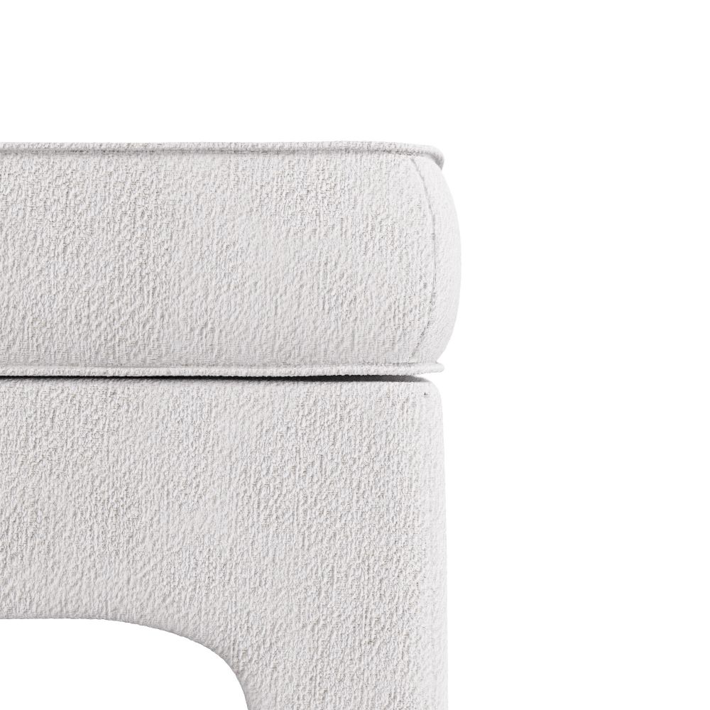 Ava 37" Ottoman Stone Bouclé