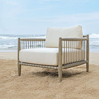 Clara White & Grey Outdoor Lounge Chair