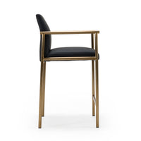 Aurora Modern Black & Gold Counter Stool