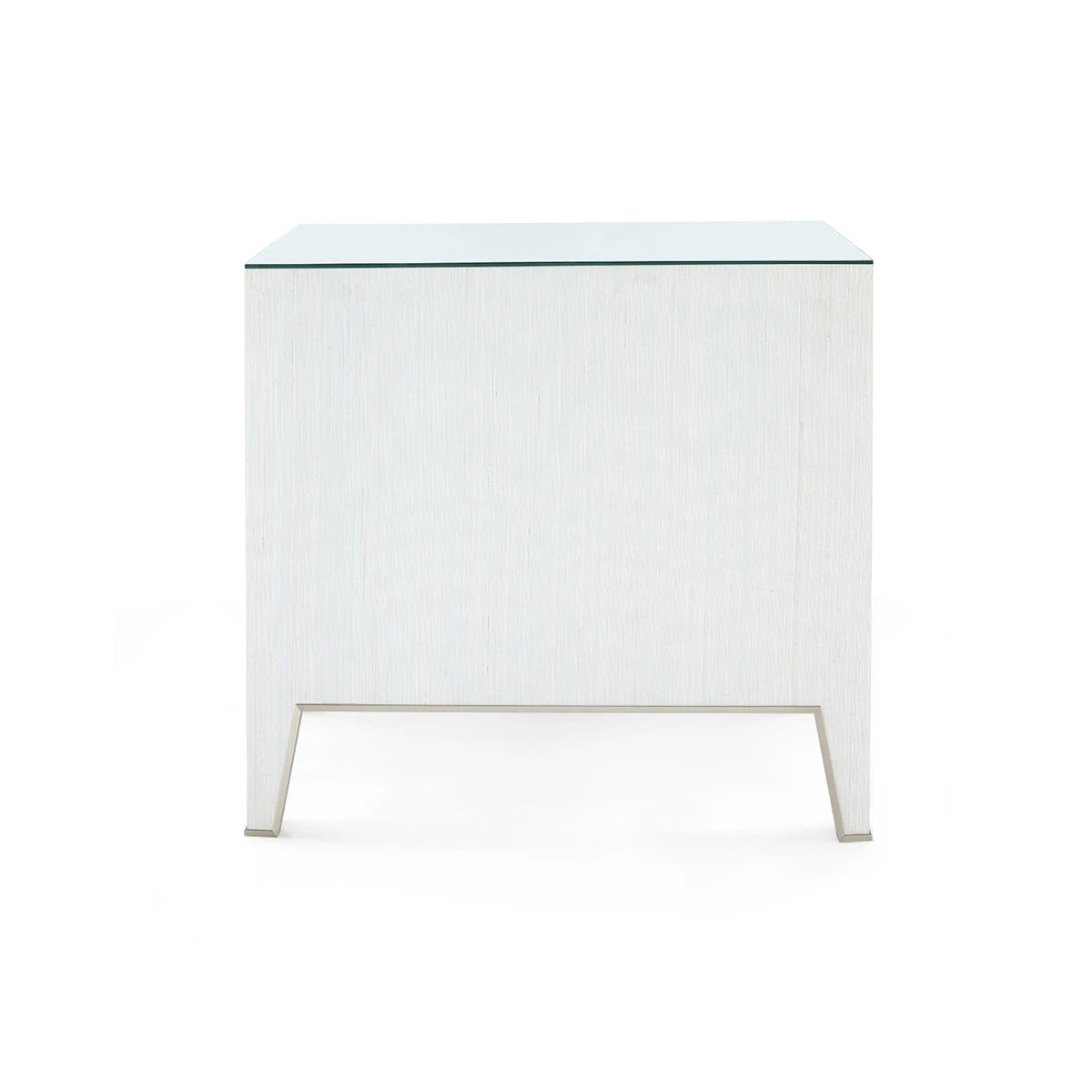 Selena 30" Glass Top Platinum Shimmer & Gold End Table/Nightstand