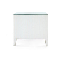 Selena 30" Glass Top Platinum Shimmer & Gold End Table/Nightstand