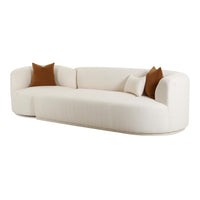 Pablo 111.8" Cream Boucle 2-Piece Modular RAF Sofa