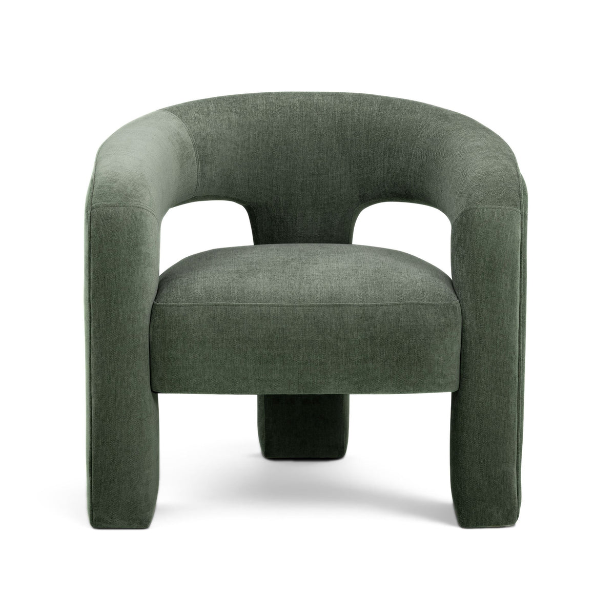 Clara Green Performance Velvet Curved Accent Chair