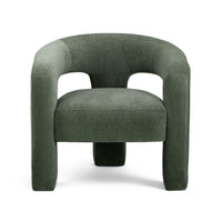 Clara Green Performance Velvet Curved Accent Chair