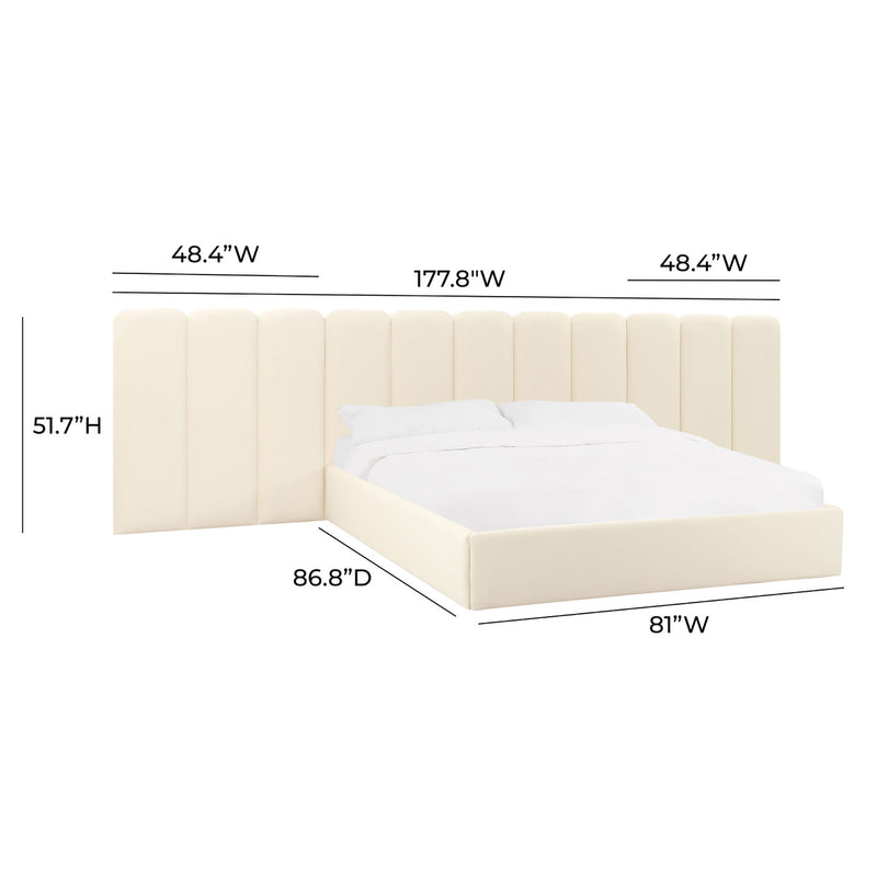 Essence Cream Velvet Extra Side Panels (Set of 2) - For Essence Bed