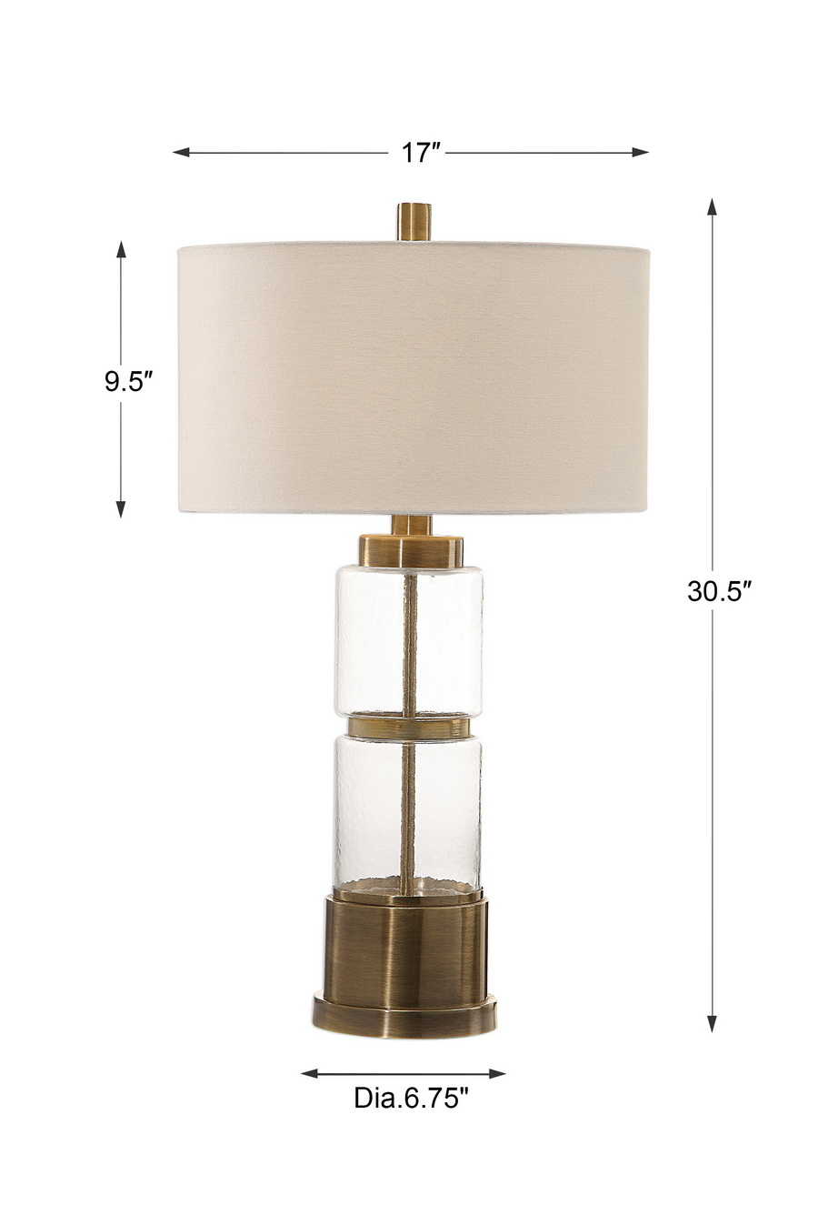 Dana White Linen & Gold Table Lamp