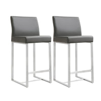 Moriah Grey Steel Counter Stools (Set of 2) - Luxury Living Collection