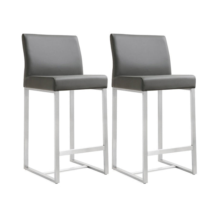 Moriah Grey Steel Counter Stools (Set of 2) - Luxury Living Collection
