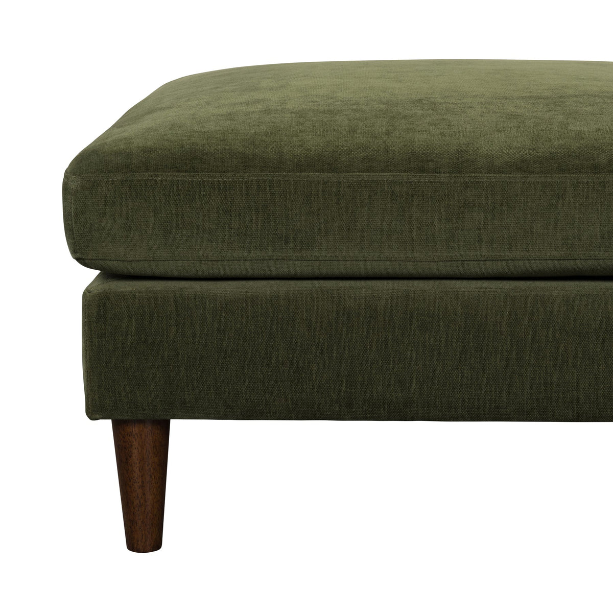 Aeliana Olive Velvet Ottoman