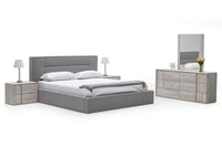 Surya Italian Modern Grey Upholstered Bed