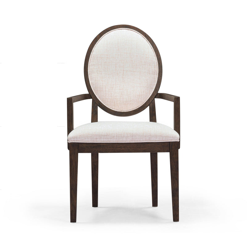Lunaris Dark Brown and Beige Dining Armchair