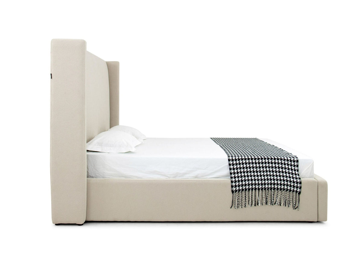 Casy Modern Beige Fabric Bed