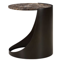 Hudson Chocolate Brown Marble End Table