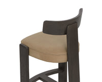 Horton Dark Brown Oak & Sahara Sand Leather Counter Stool