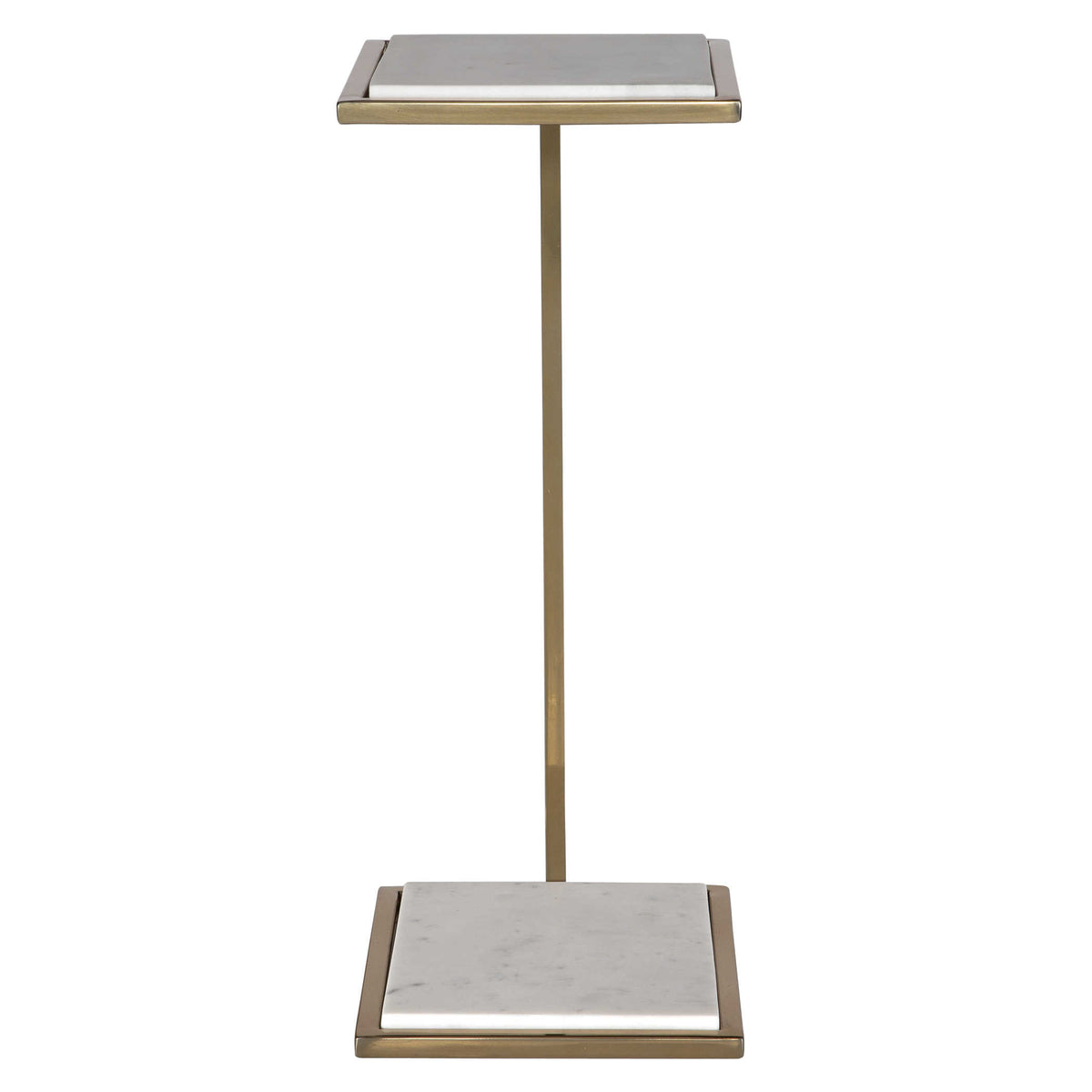 Brooker White Marble & Gold Accent Table