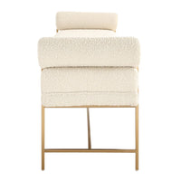 Faith 61" Pearl White Boucle & Gold Bench