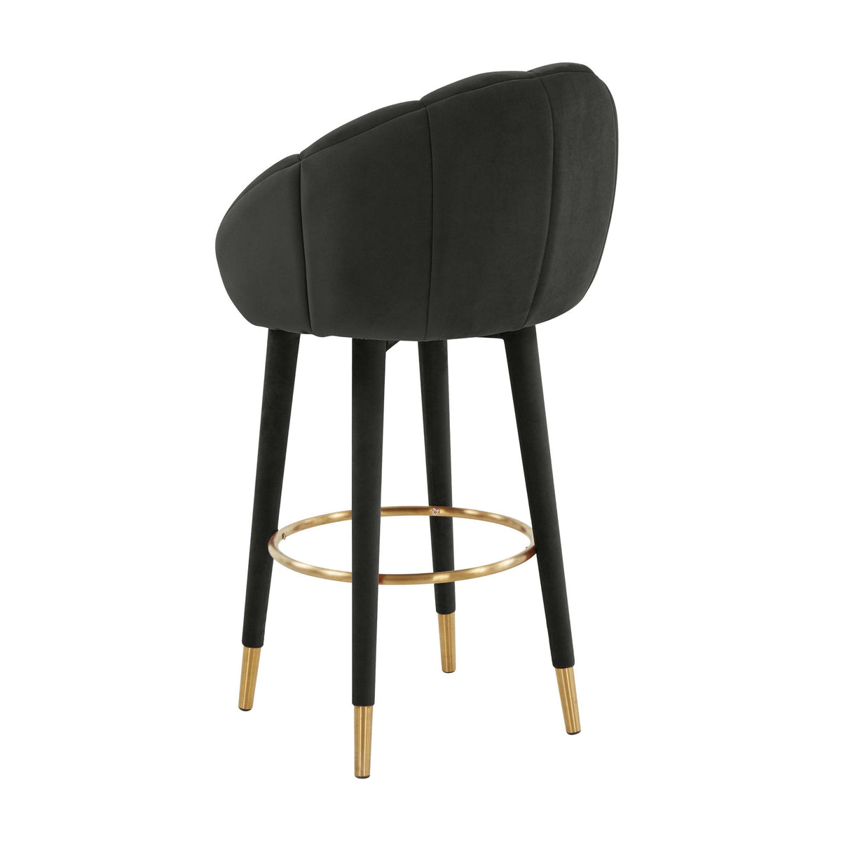 Morant Performance Black Velvet Swivel Bar Stool - Luxury Living Collection
