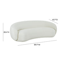 Coty 89.7" Plush Cream Velvet Sofa