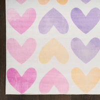 Pastel Multicolour Hearts Area Rug