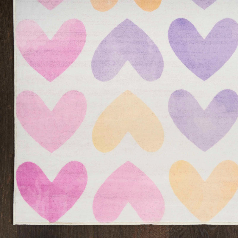 Pastel Multicolour Hearts Area Rug
